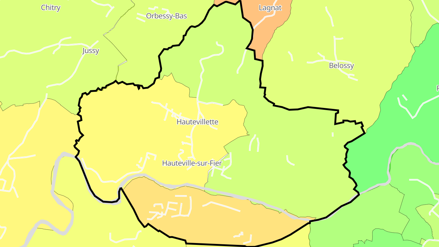 Carte des prix de l'immobilier Hauteville-sur-Fier