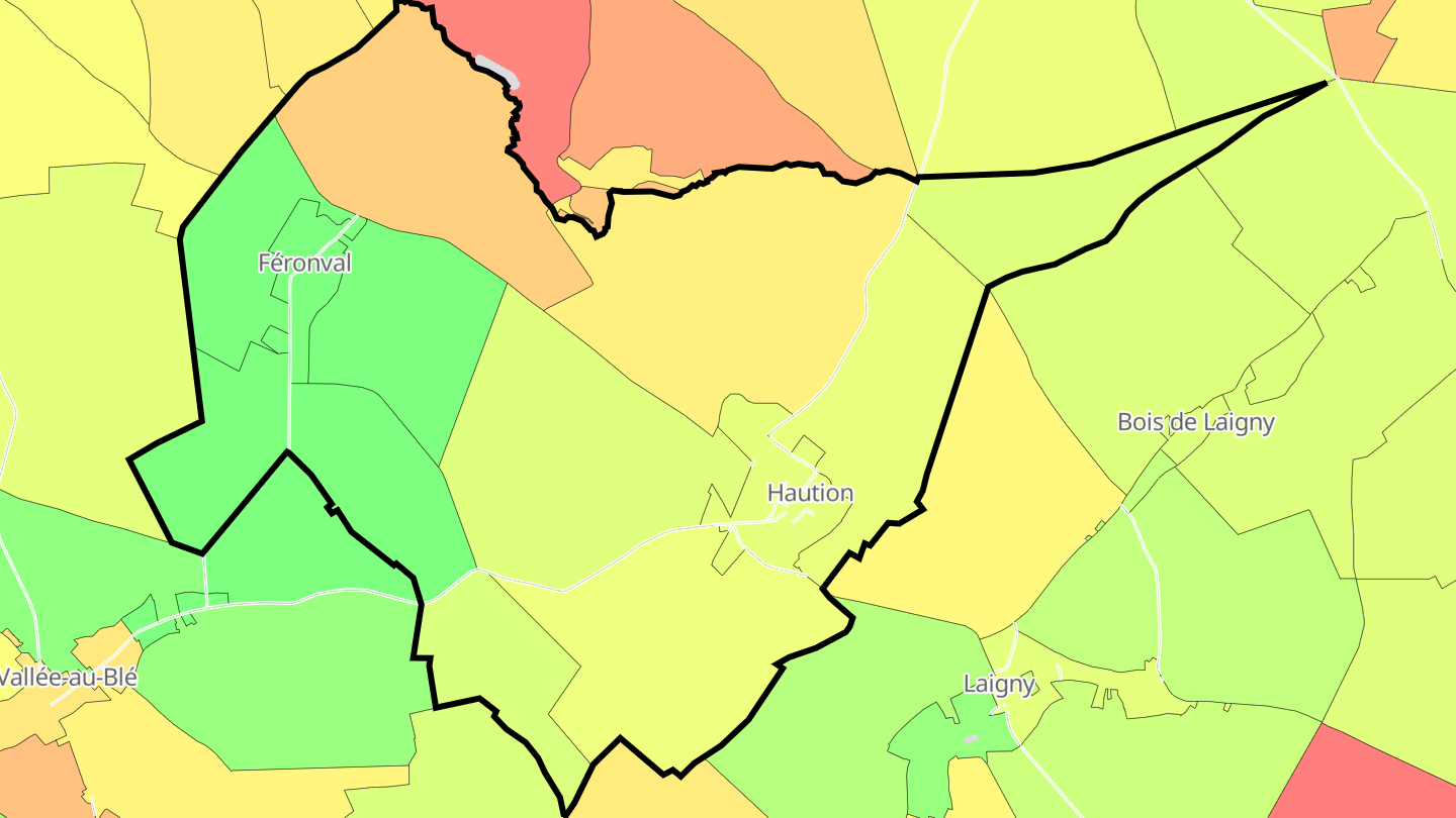 Carte des prix de l'immobilier Haution