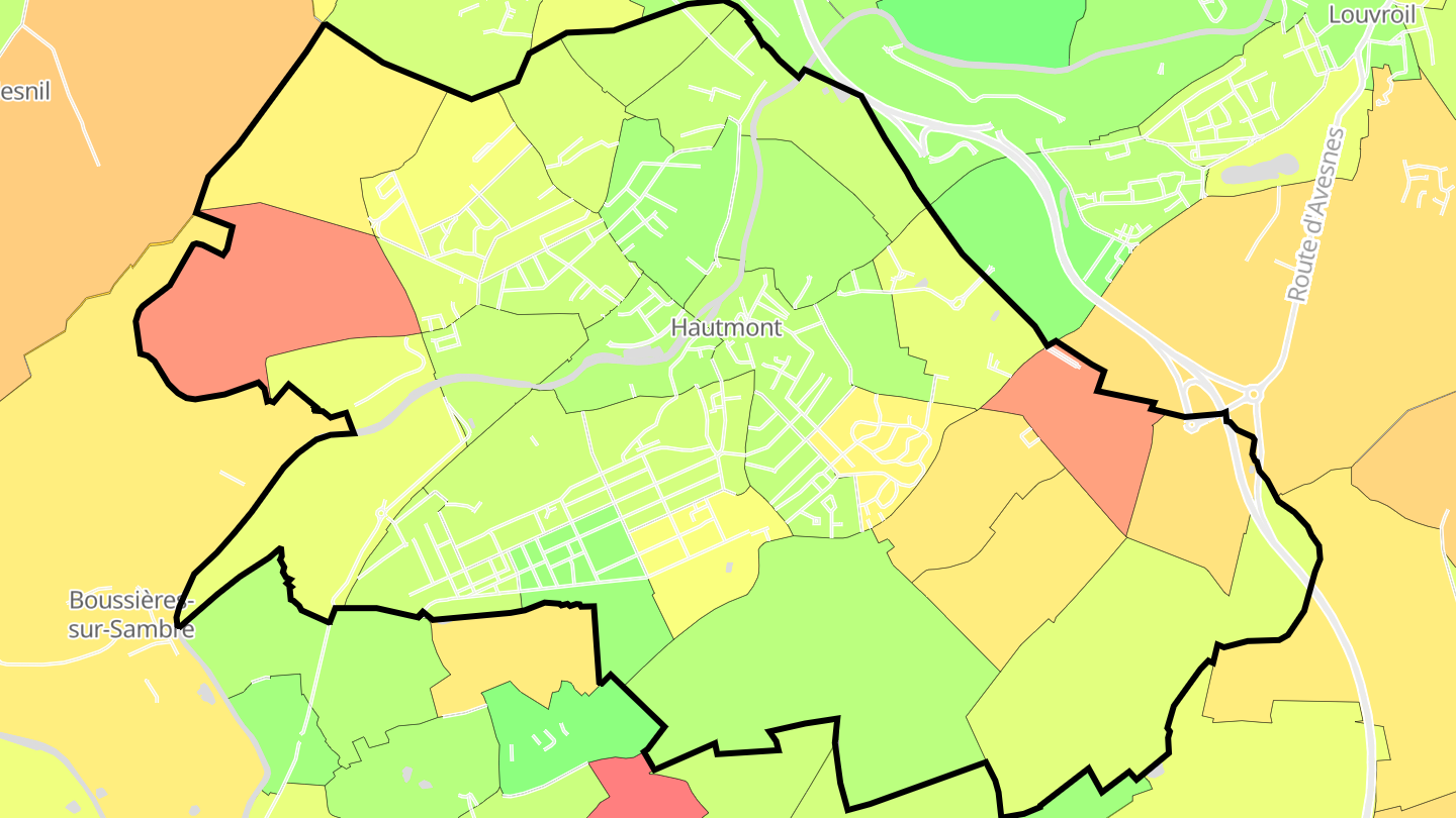 Carte des prix de l'immobilier Hautmont
