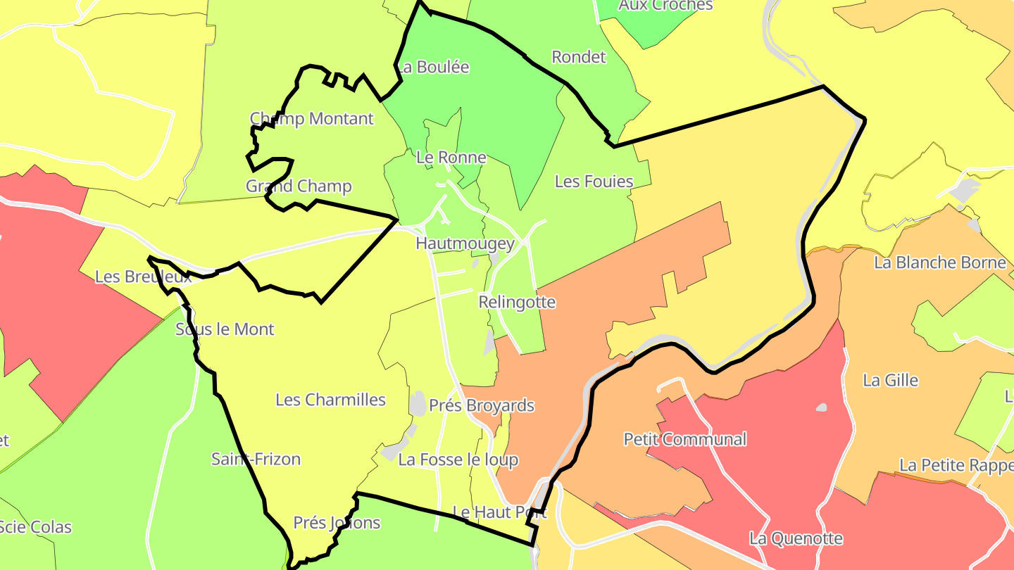 Carte des prix de l'immobilier Hautmougey