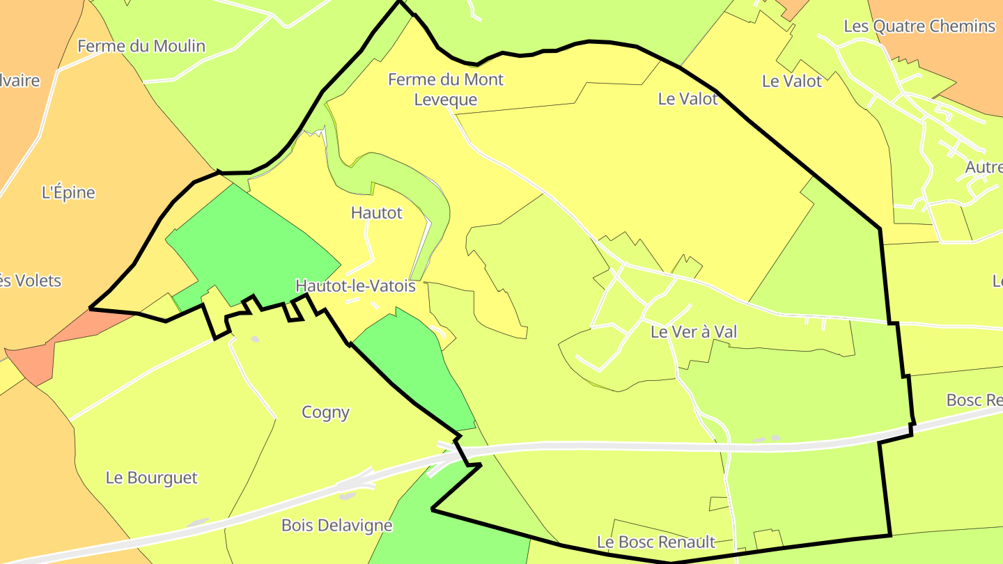 Carte des prix de l'immobilier Hautot-le-Vatois