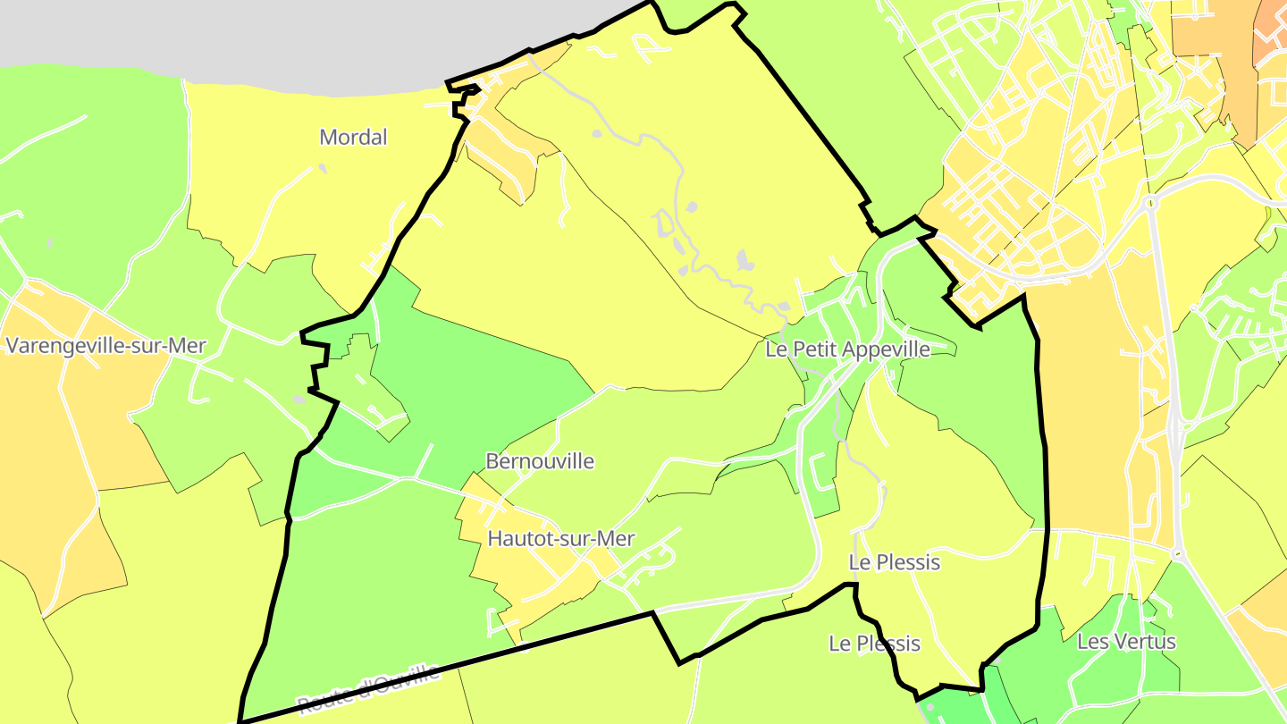 Carte des prix de l'immobilier Hautot-sur-Mer