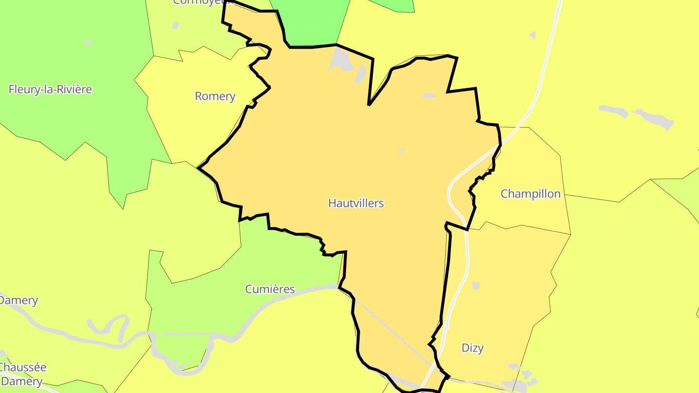 Carte des prix de l'immobilier Hautvillers