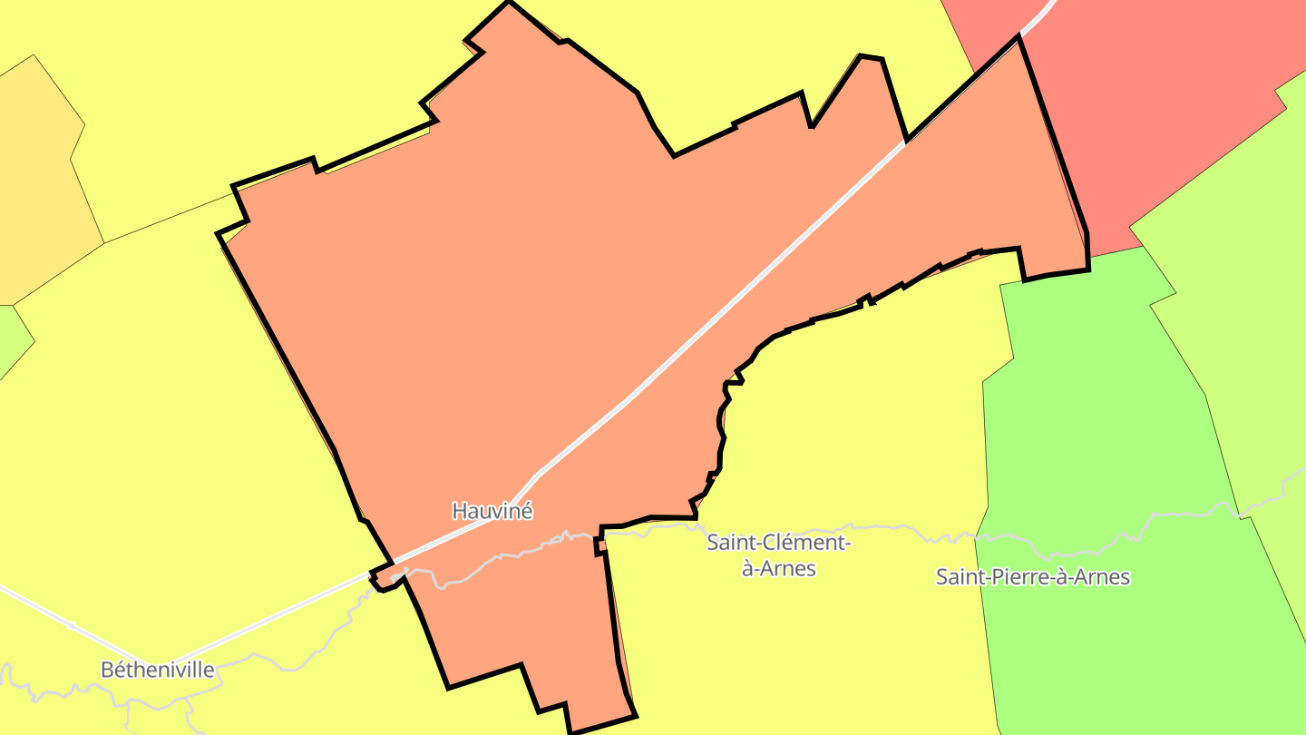 Carte des prix de l'immobilier Hauviné