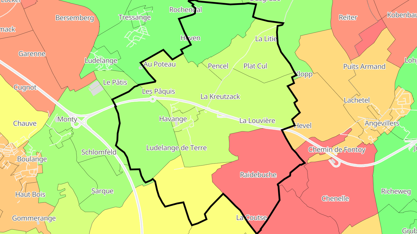 Carte des prix de l'immobilier Havange
