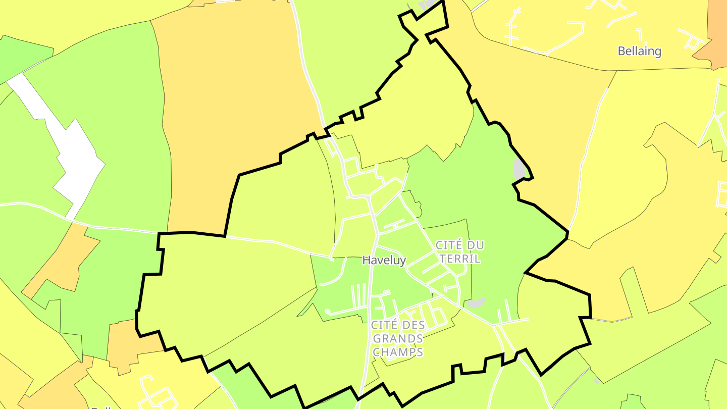 Carte des prix de l'immobilier Haveluy