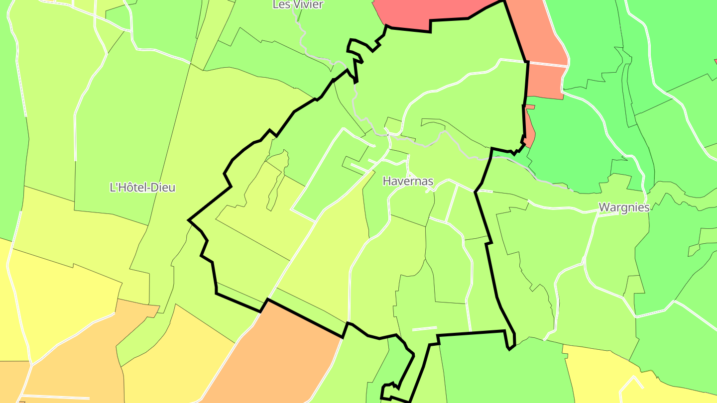Carte des prix de l'immobilier Havernas