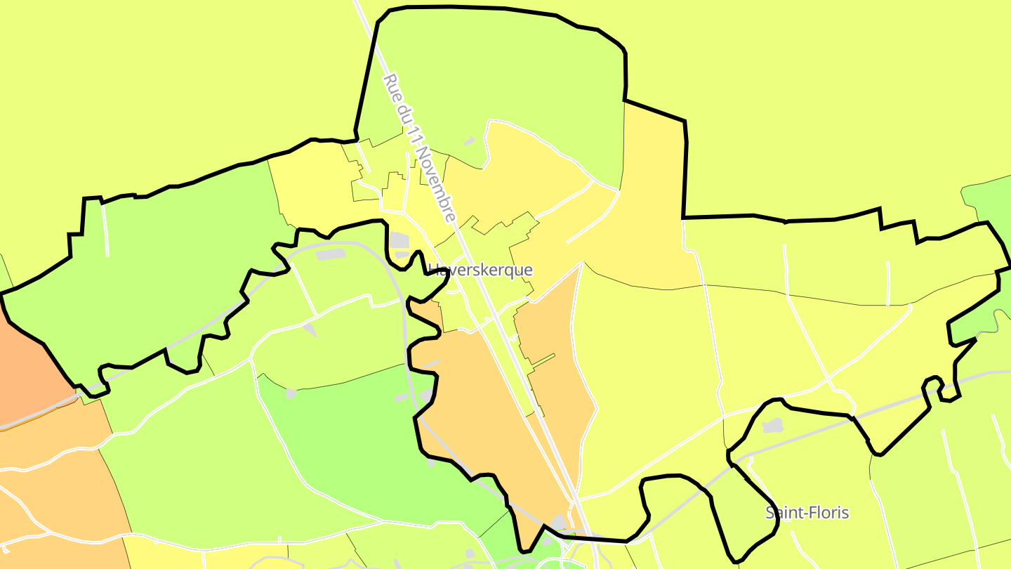 Carte des prix de l'immobilier Haverskerque