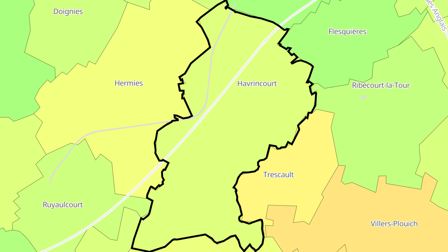 Carte des prix de l'immobilier Havrincourt