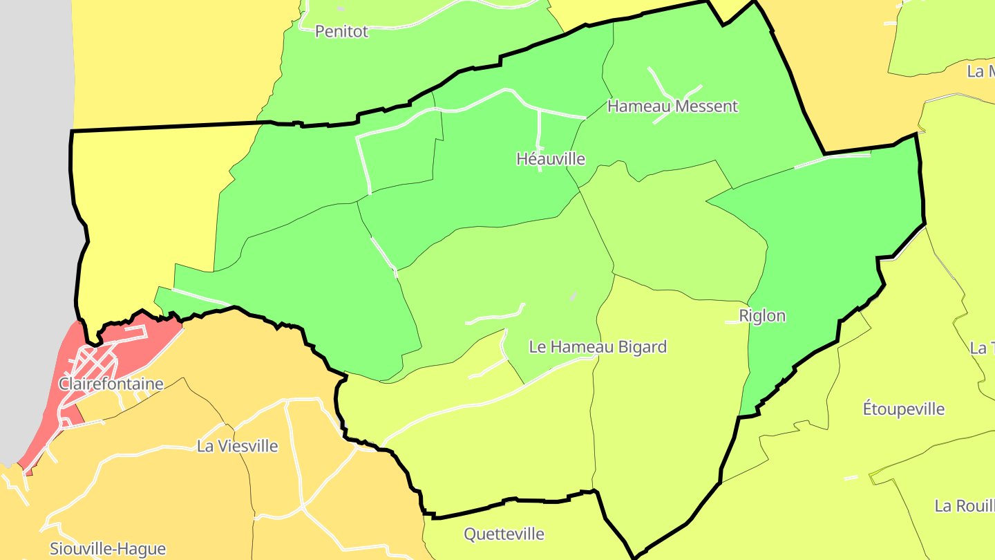 Carte des prix de l'immobilier Héauville