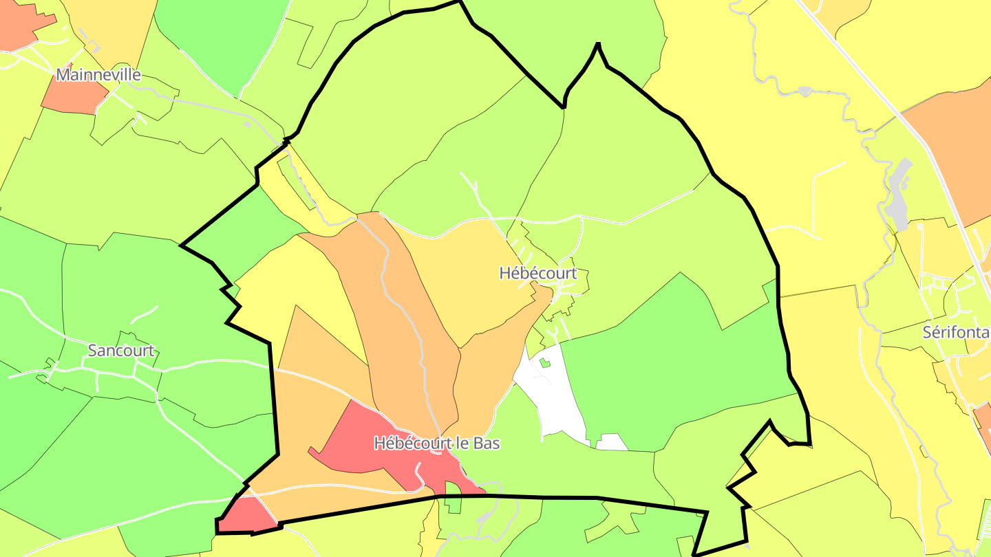 Carte des prix de l'immobilier Hébécourt