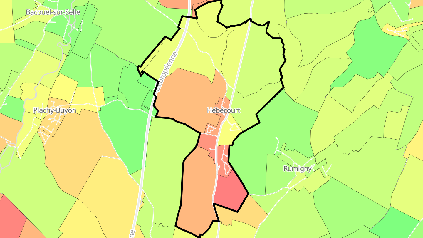 Carte des prix de l'immobilier Hébécourt