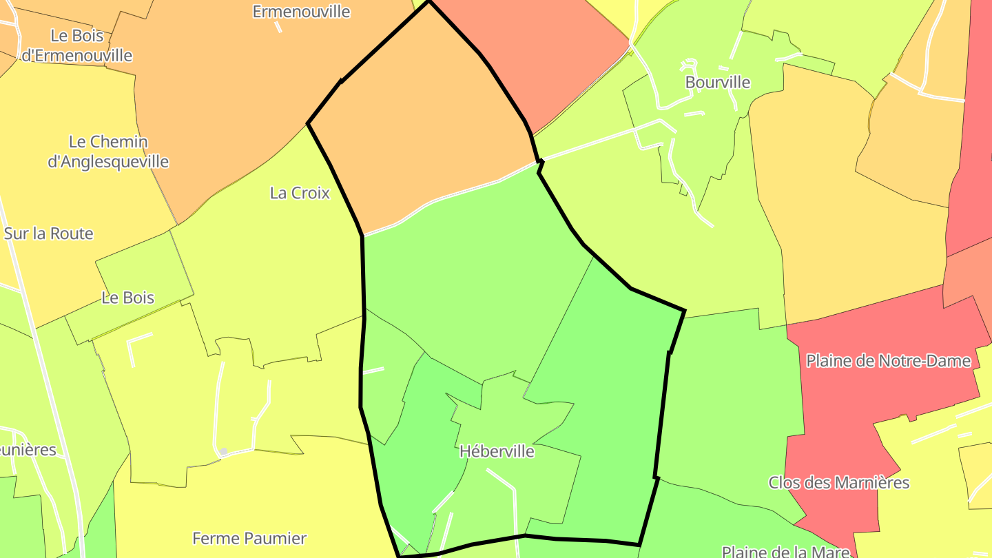 Carte des prix de l'immobilier Héberville