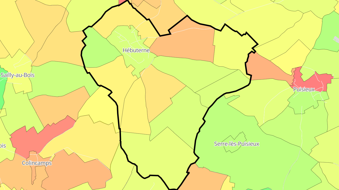 Carte des prix de l'immobilier Hébuterne
