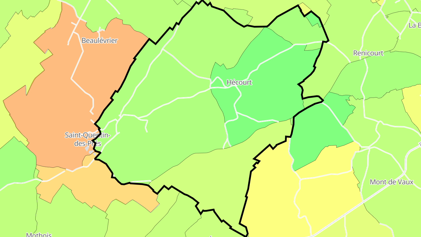 Carte des prix de l'immobilier Hécourt