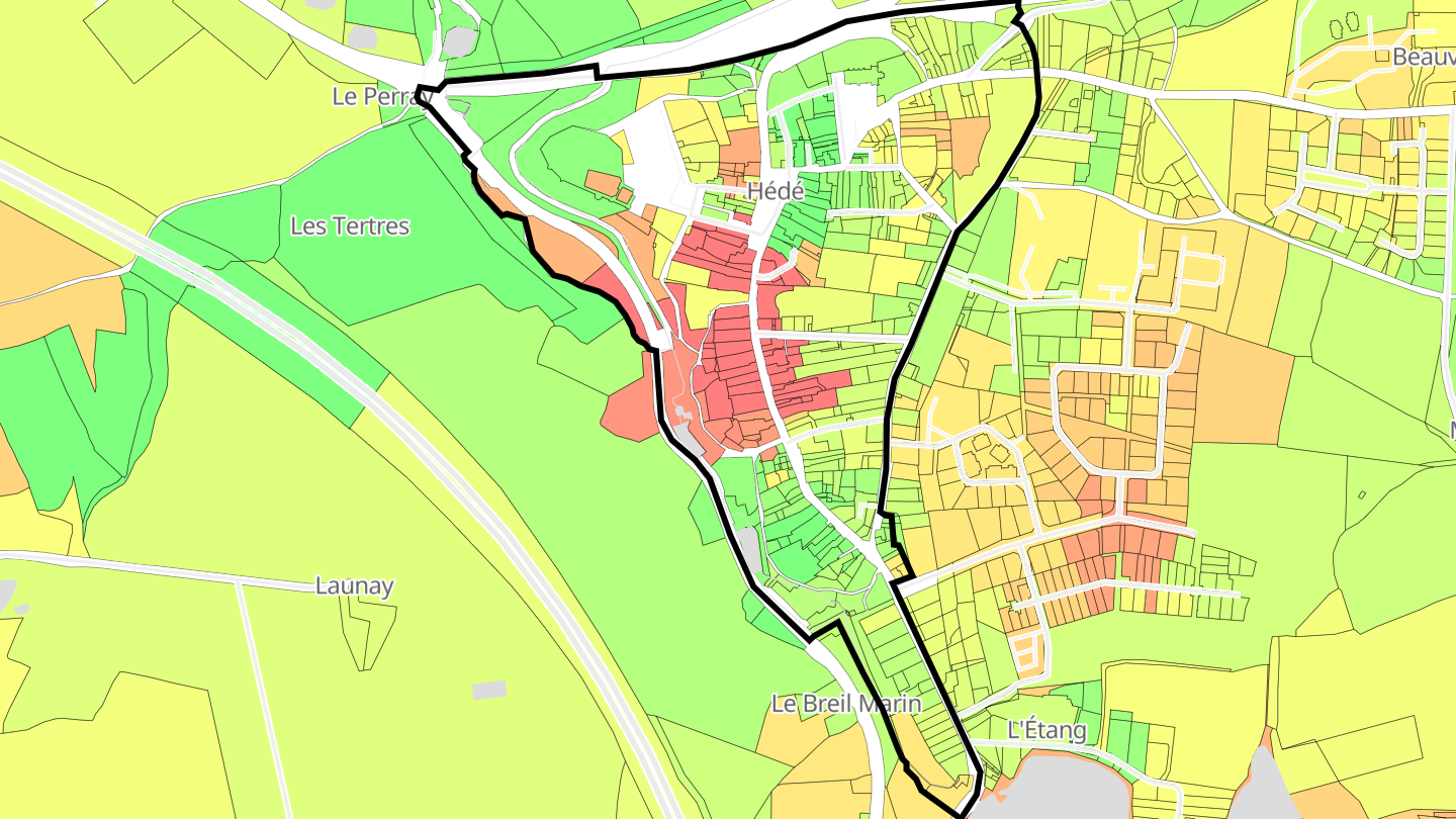 Carte des prix de l'immobilier Hédé