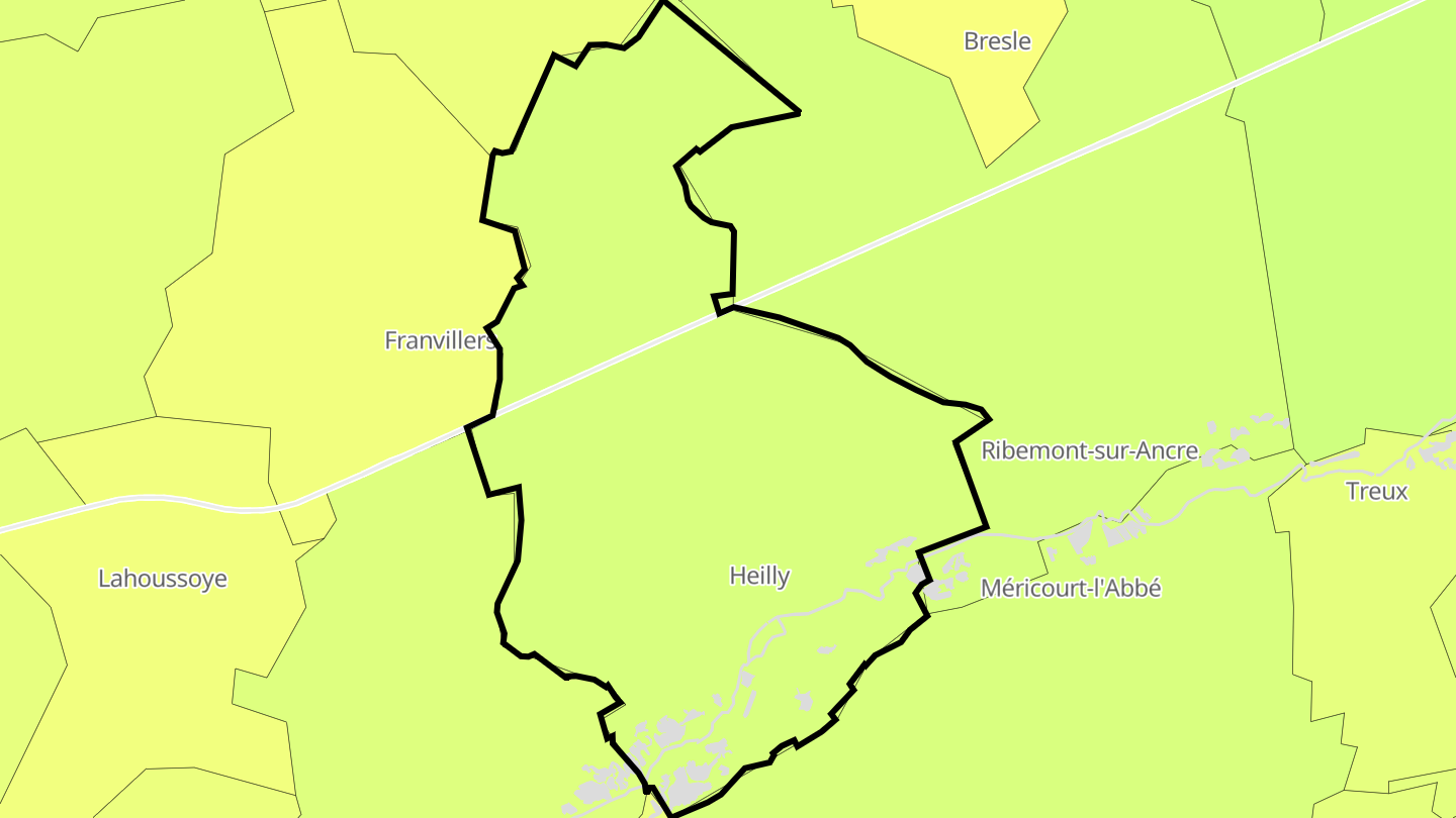 Carte des prix de l'immobilier Heilly