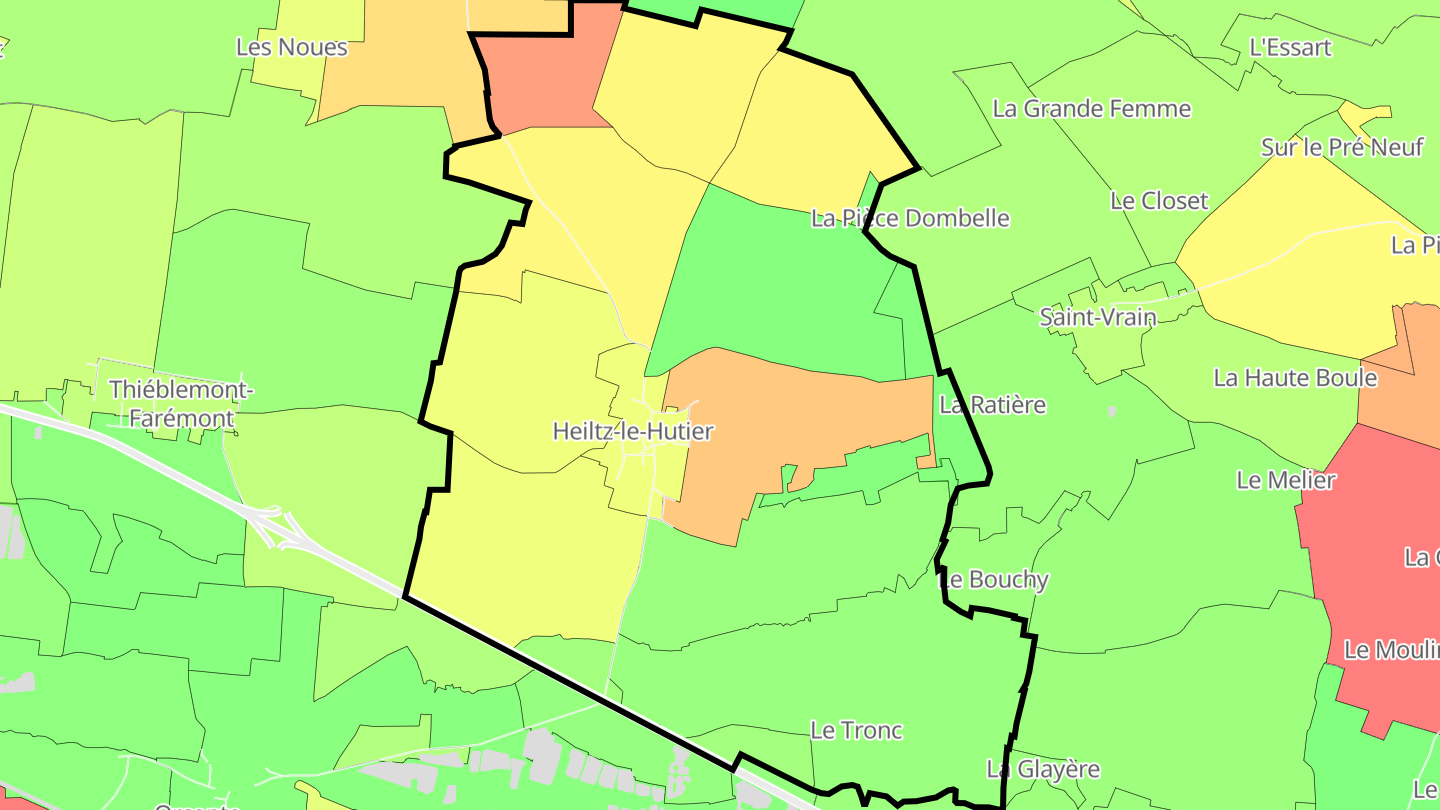 Carte des prix de l'immobilier Heiltz-le-Hutier