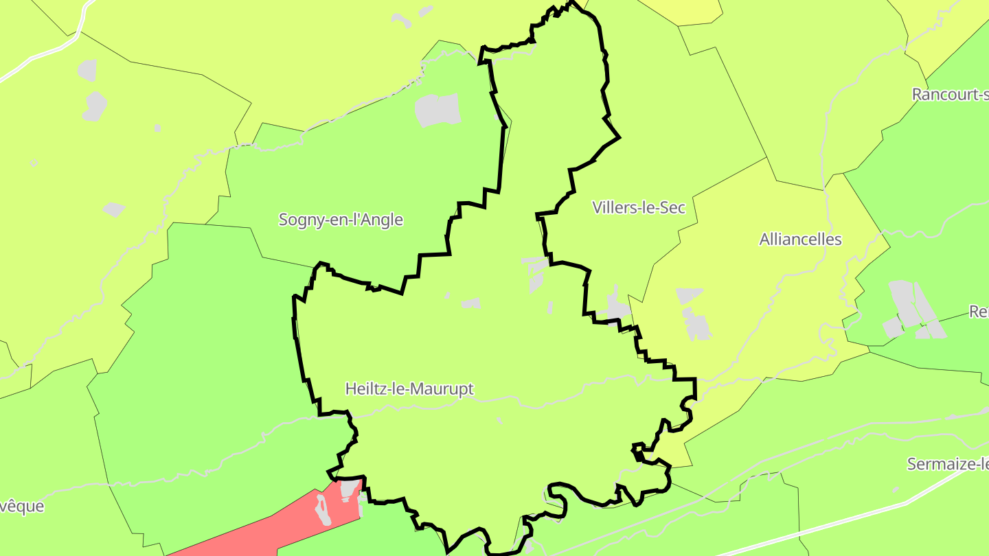 Carte des prix de l'immobilier Heiltz-le-Maurupt