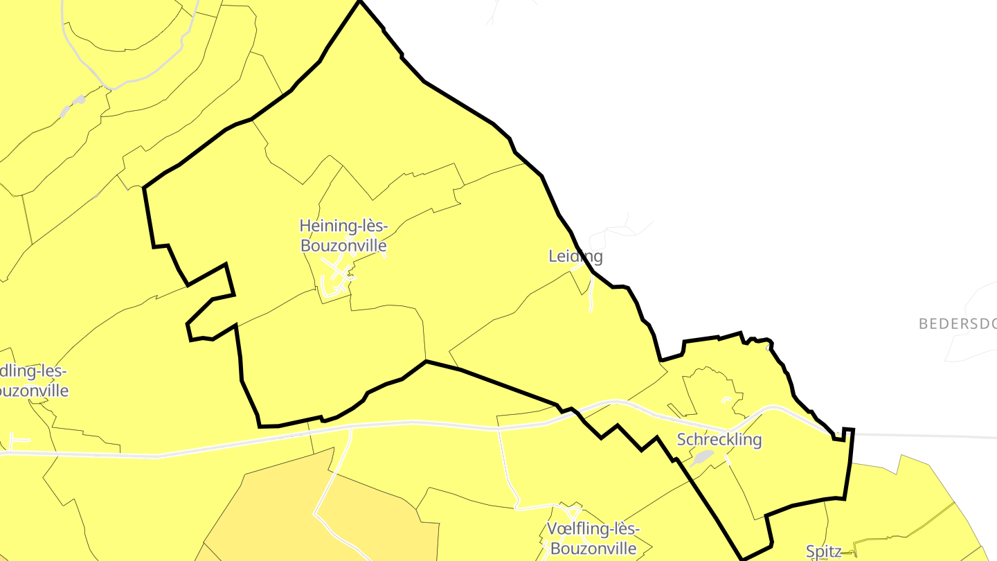 Carte des prix de l'immobilier Heining-lès-Bouzonville