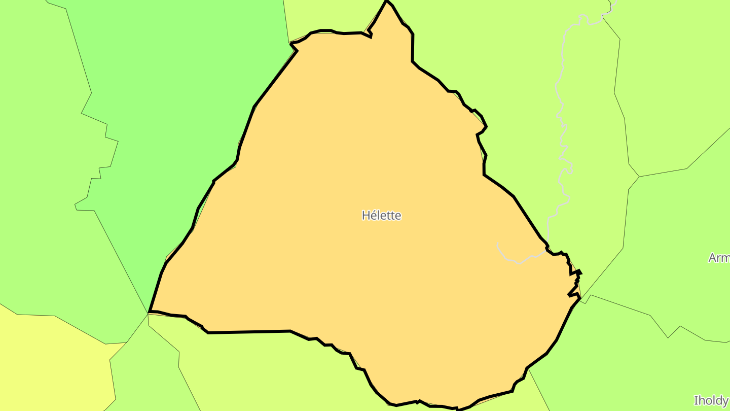 Carte des prix de l'immobilier Hélette