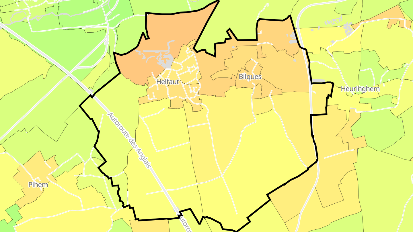 Carte des prix de l'immobilier Helfaut