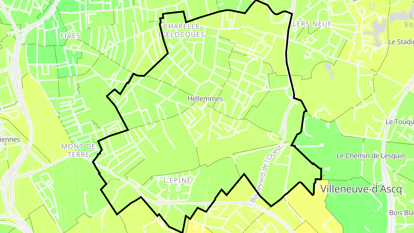 Carte des prix de l'immobilier Hellemmes-Lille