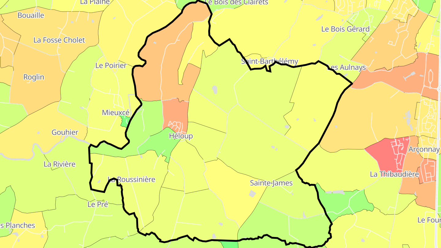 Carte des prix de l'immobilier Héloup