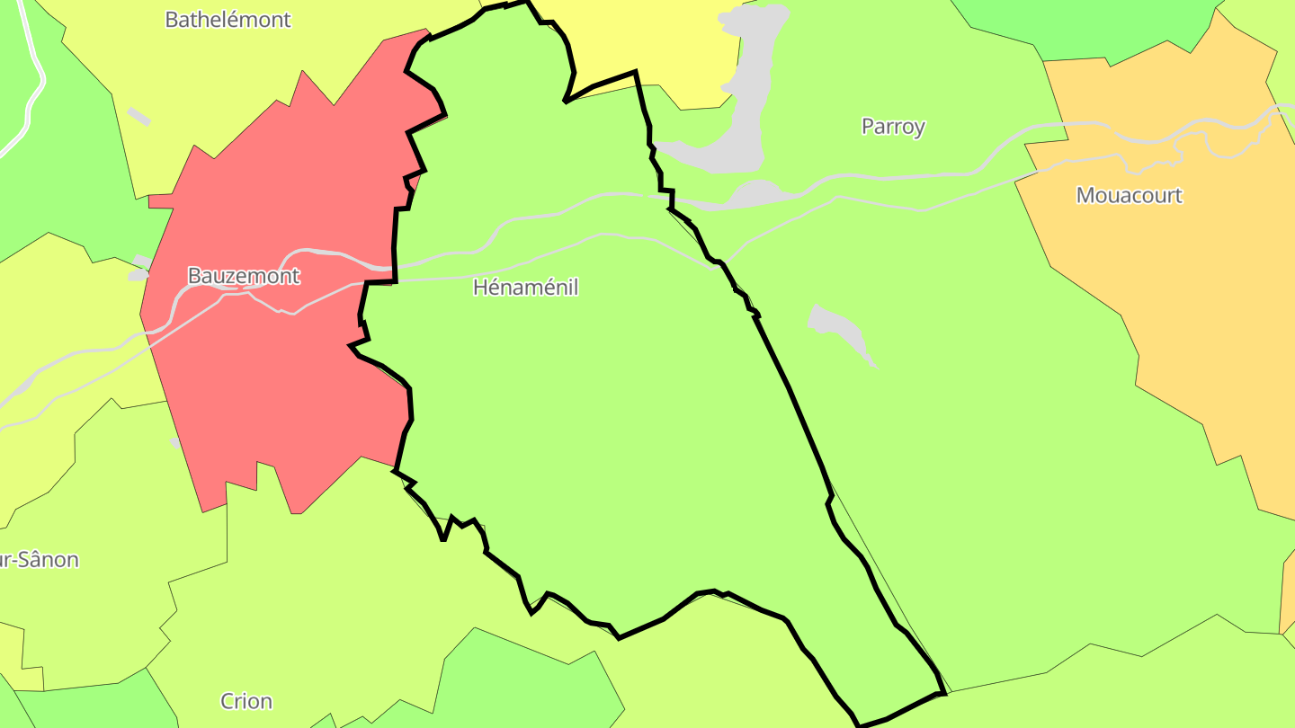 Carte des prix de l'immobilier Hénaménil