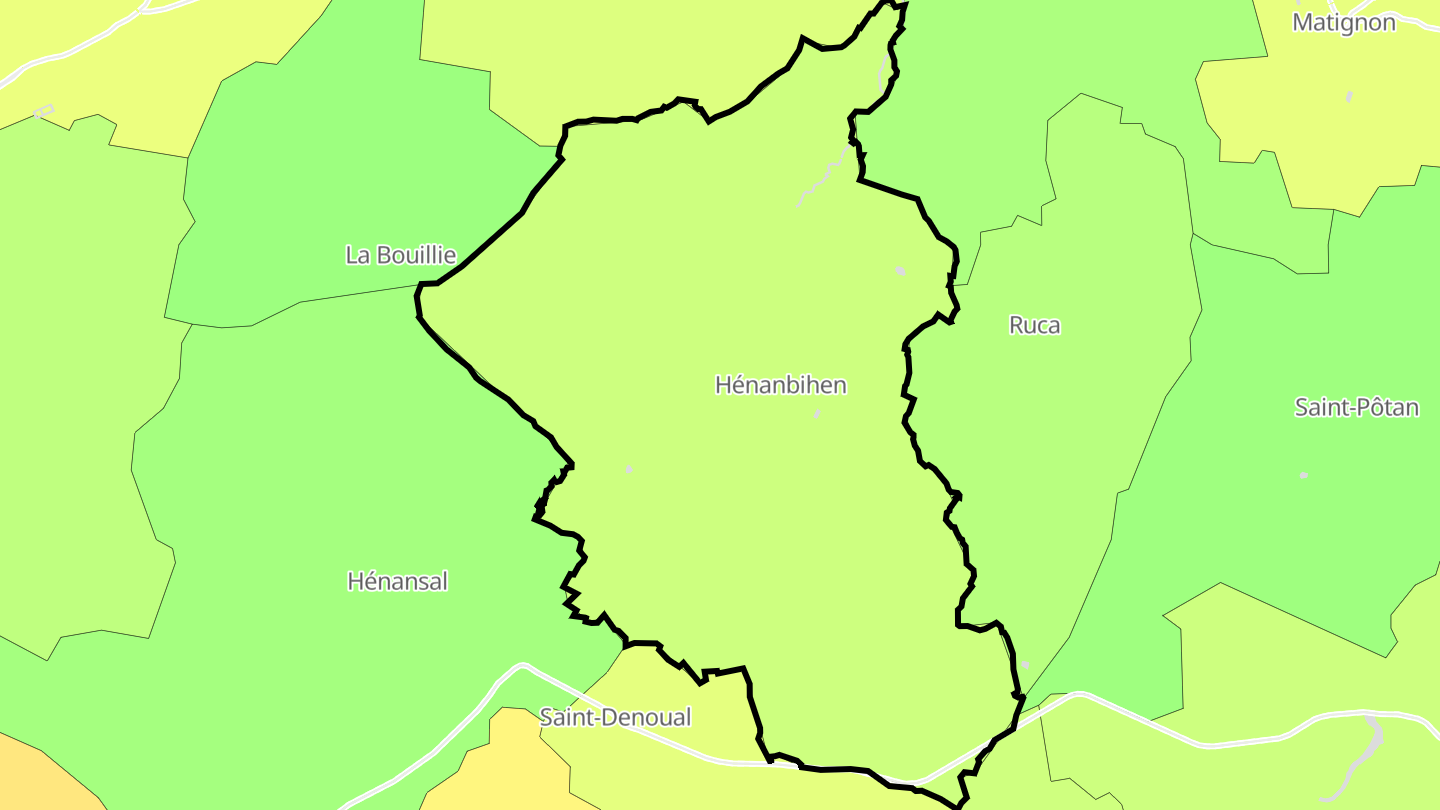 Carte des prix de l'immobilier Hénanbihen