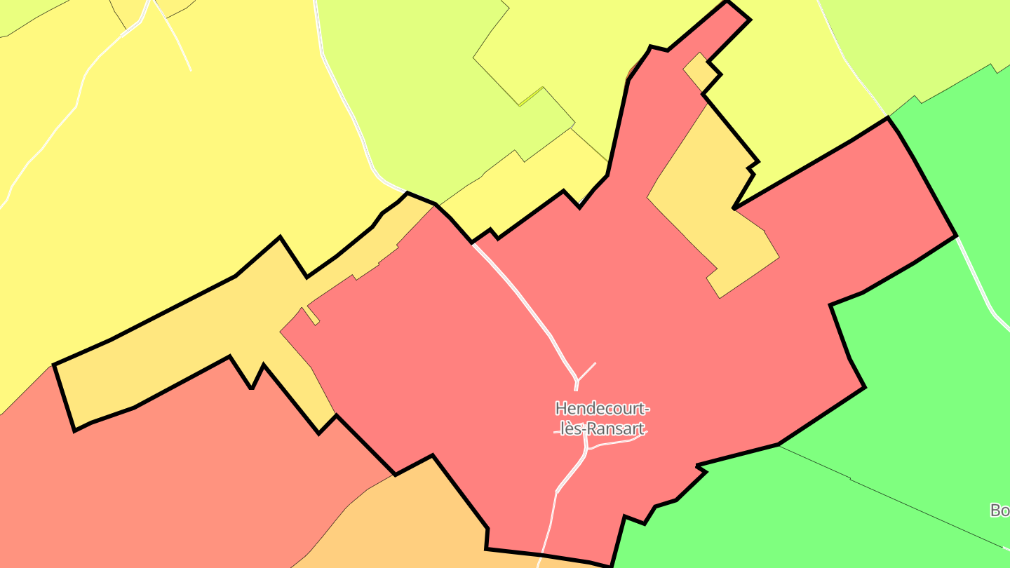 Carte des prix de l'immobilier Hendecourt-lès-Ransart