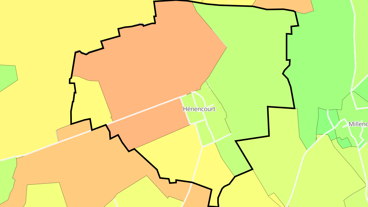 Carte des prix de l'immobilier Hénencourt
