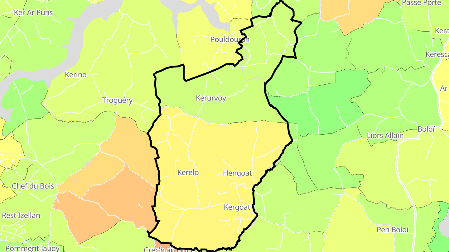 Carte des prix de l'immobilier Hengoat