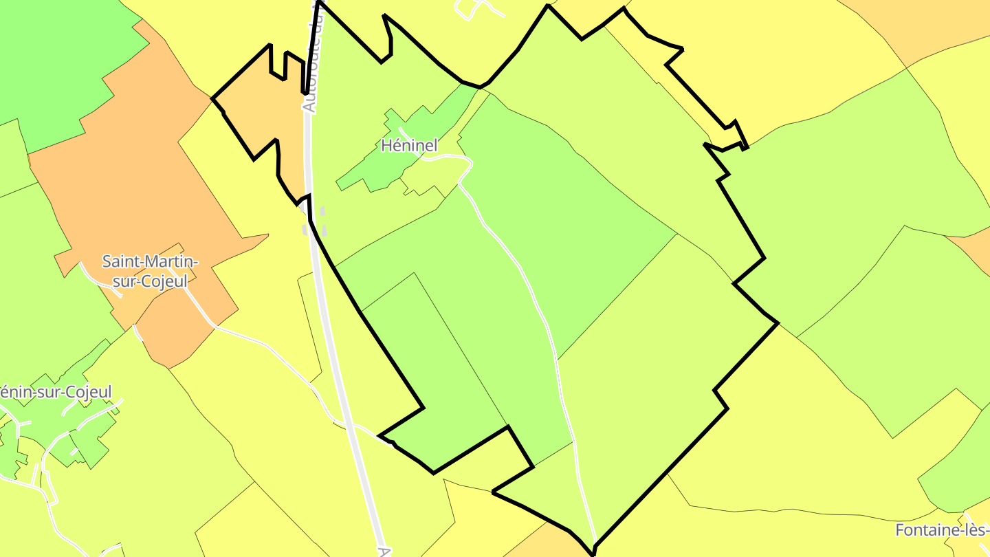 Carte des prix de l'immobilier Héninel