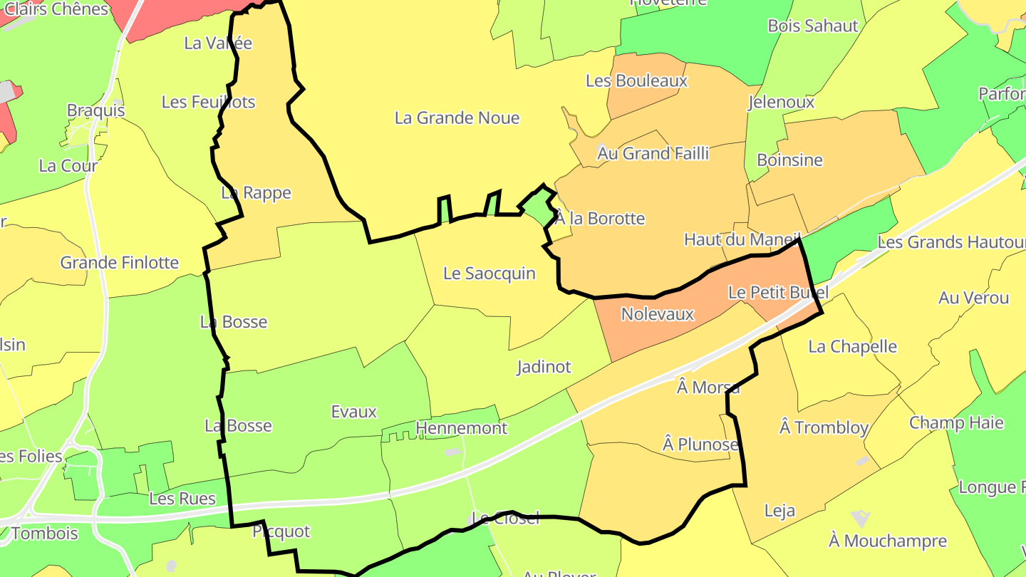 Carte des prix de l'immobilier Hennemont