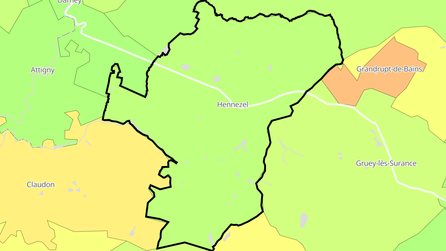Carte des prix de l'immobilier Hennezel
