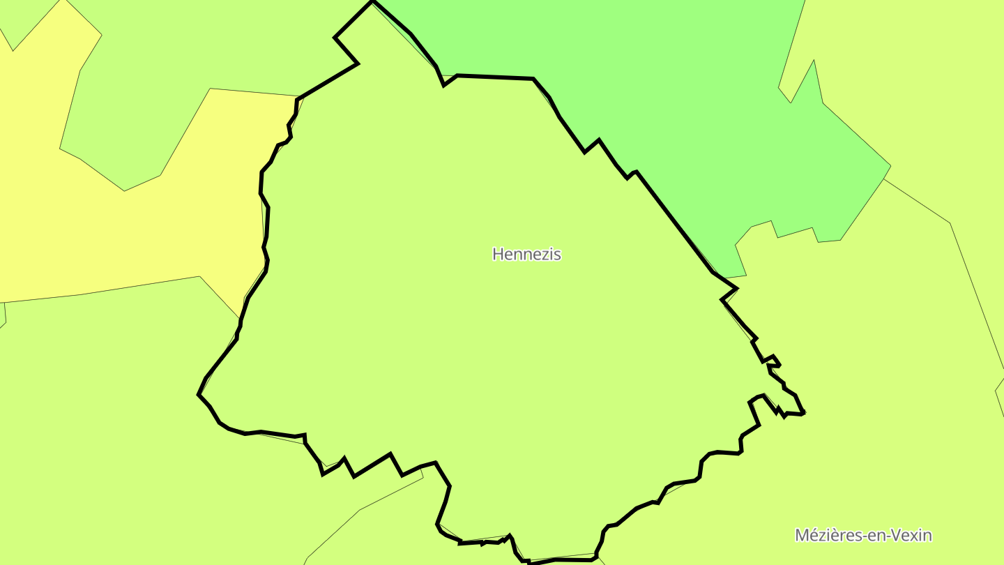 Carte des prix de l'immobilier Hennezis