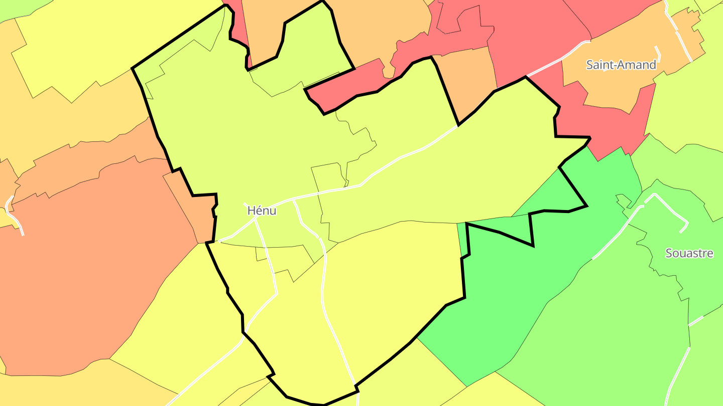 Carte des prix de l'immobilier Hénu