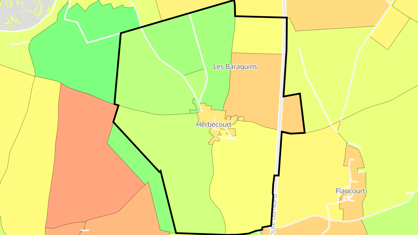 Carte des prix de l'immobilier Herbécourt