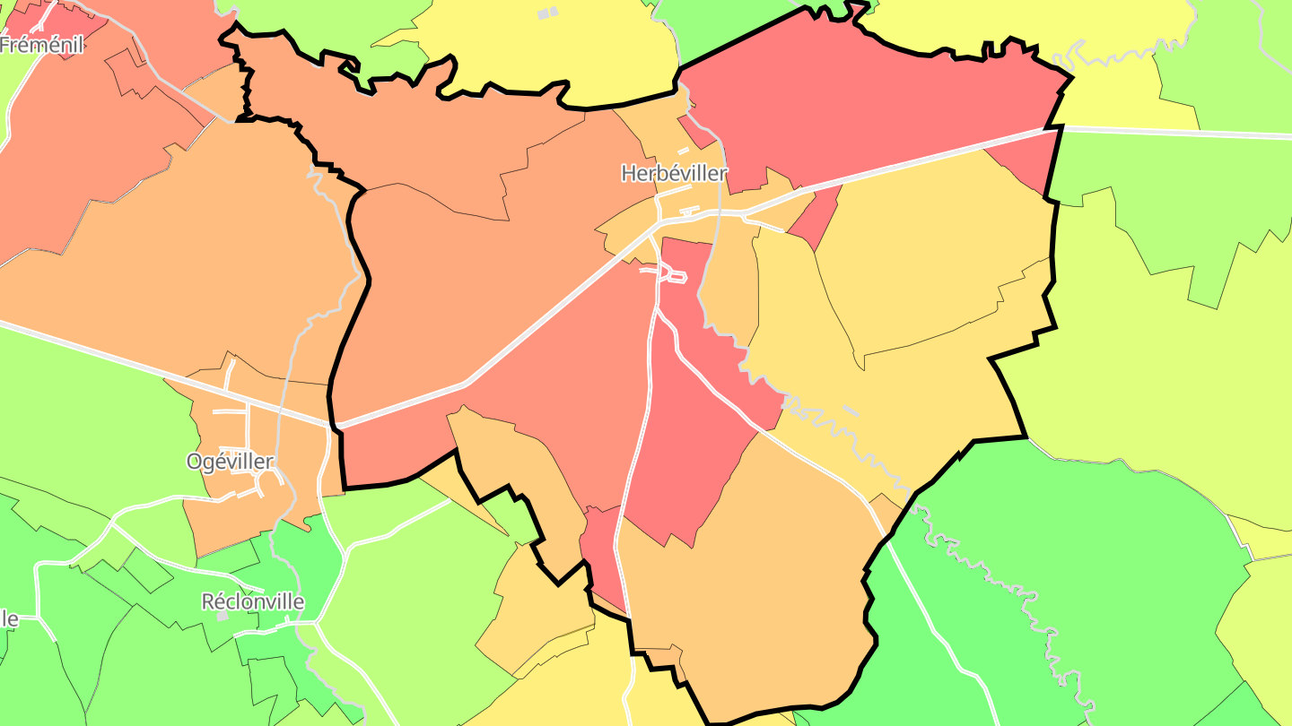 Carte des prix de l'immobilier Herbéviller