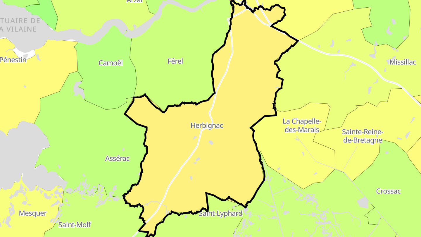 Carte des prix de l'immobilier Herbignac