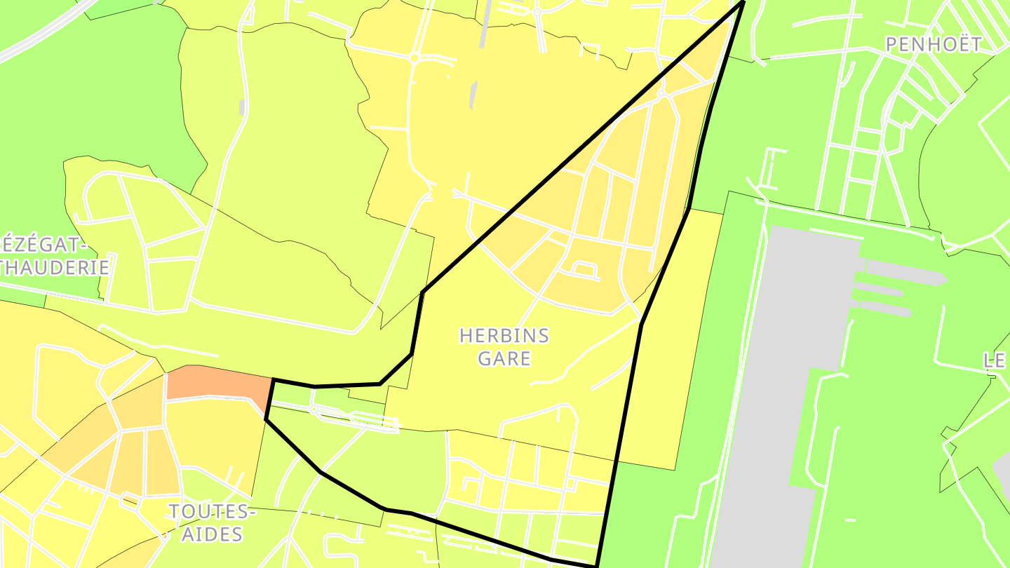 Carte des prix de l'immobilier Herbins Gare