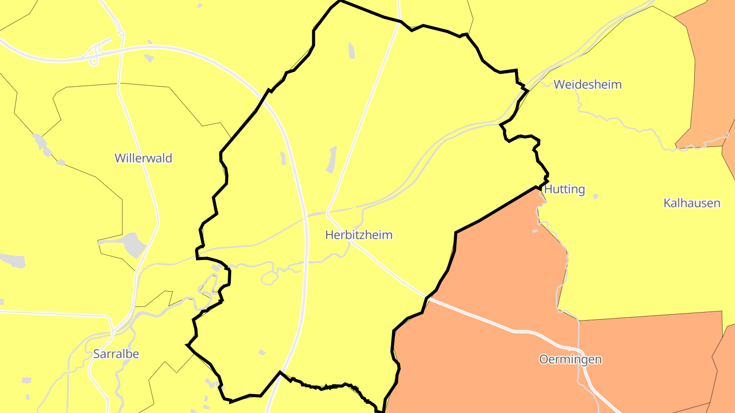 Carte des prix de l'immobilier Herbitzheim