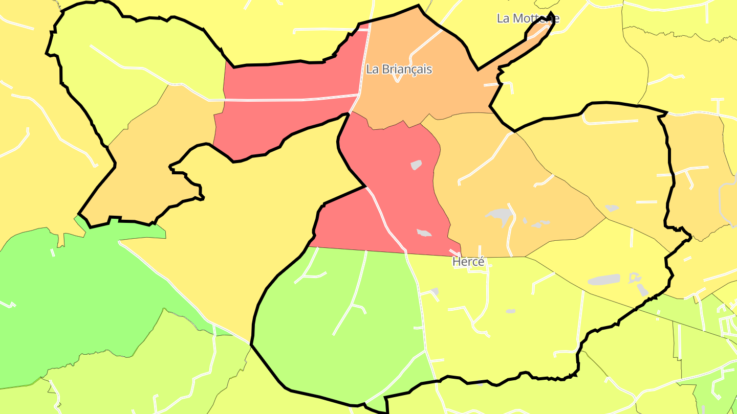 Carte des prix de l'immobilier Hercé