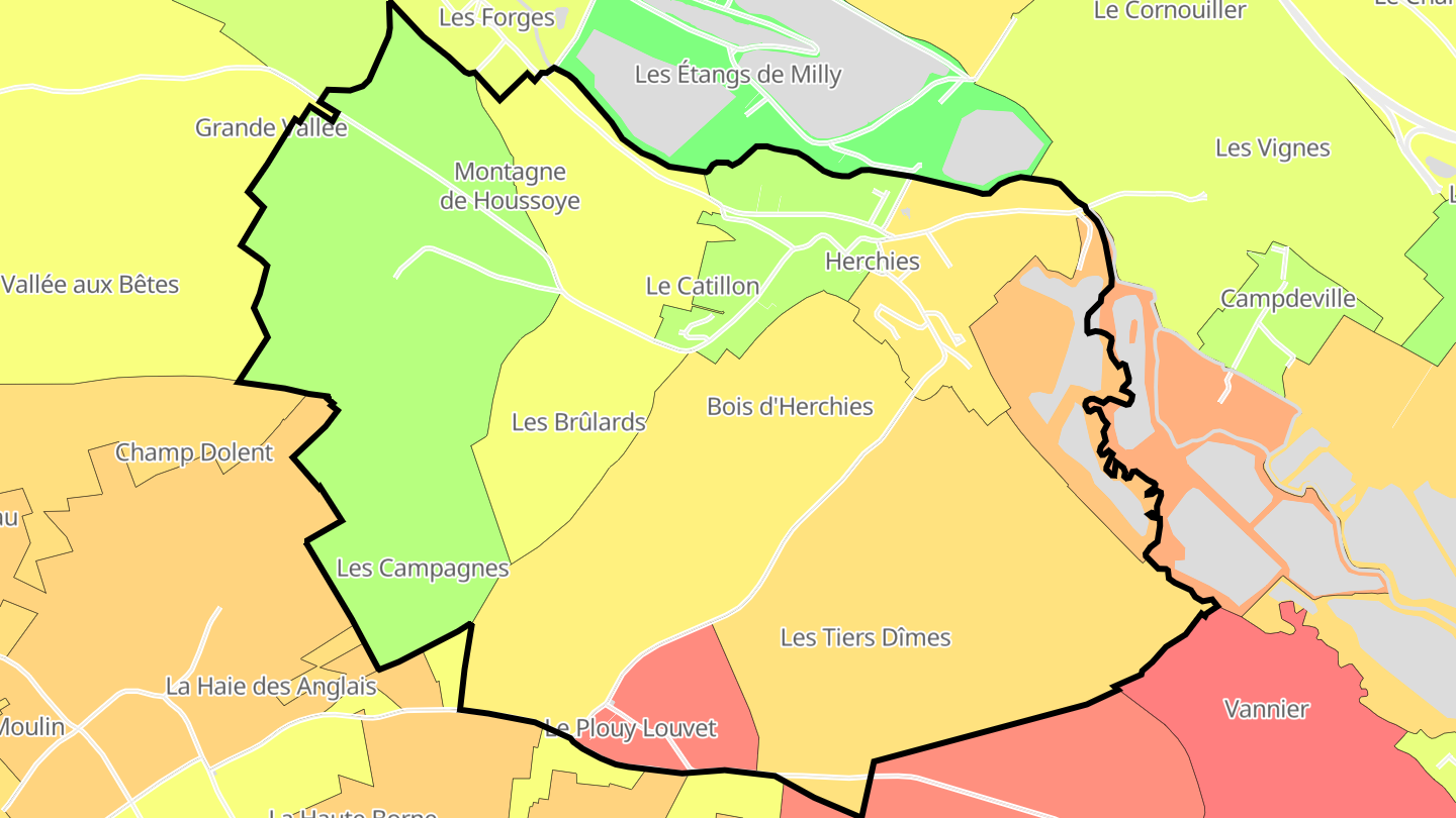 Carte des prix de l'immobilier Herchies