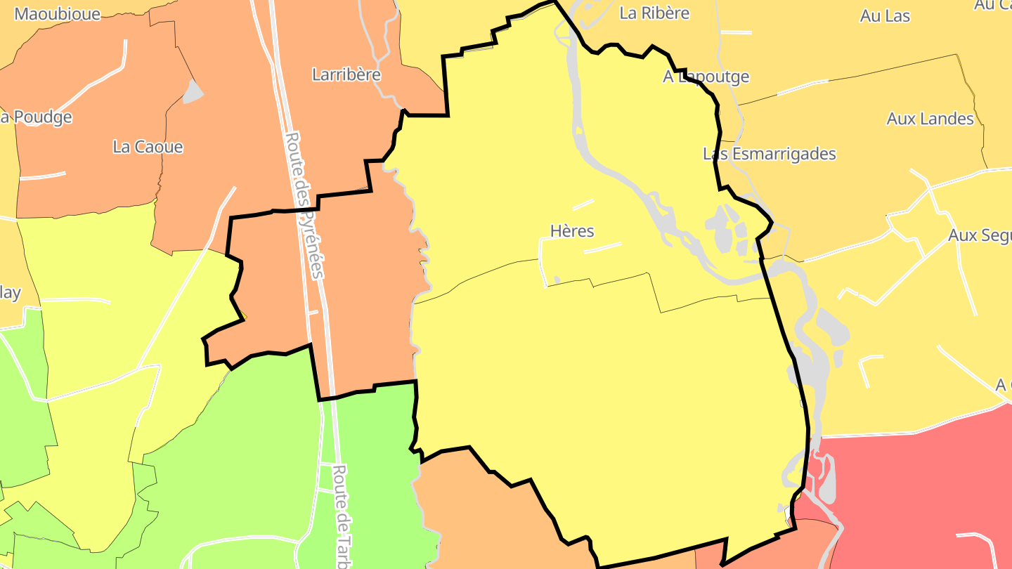 Carte des prix de l'immobilier Hères