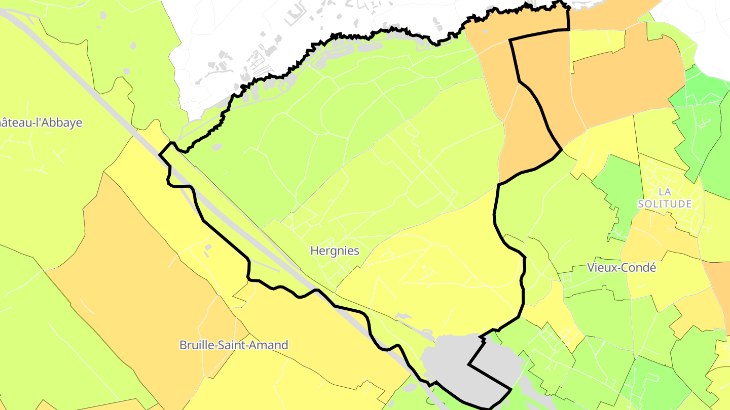 Carte des prix de l'immobilier Hergnies