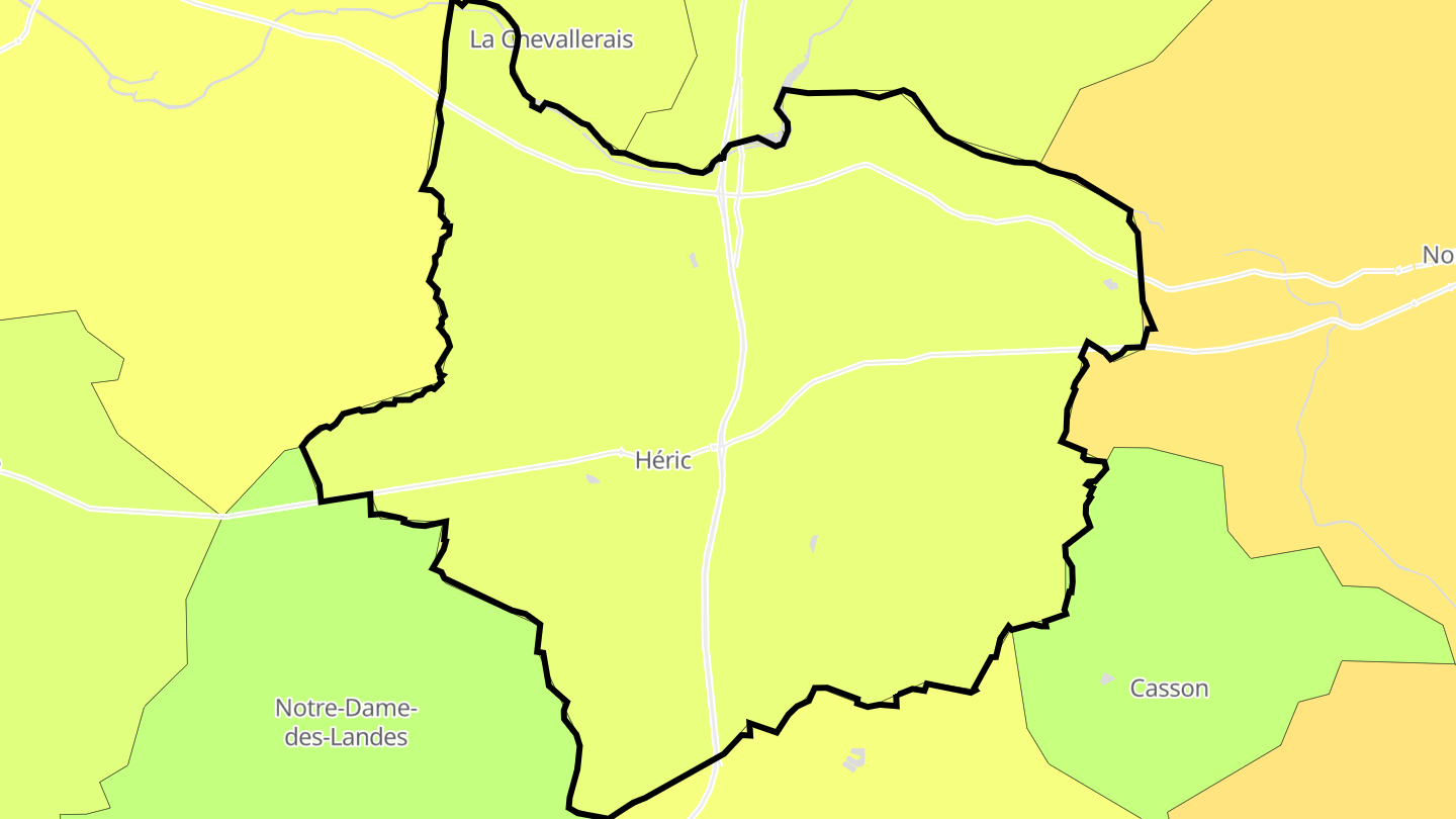 Carte des prix de l'immobilier Héric