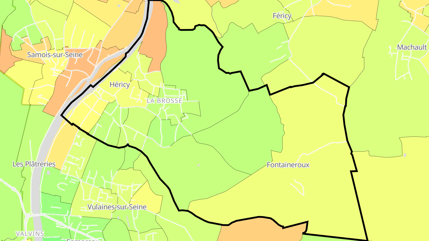 Carte des prix de l'immobilier Héricy