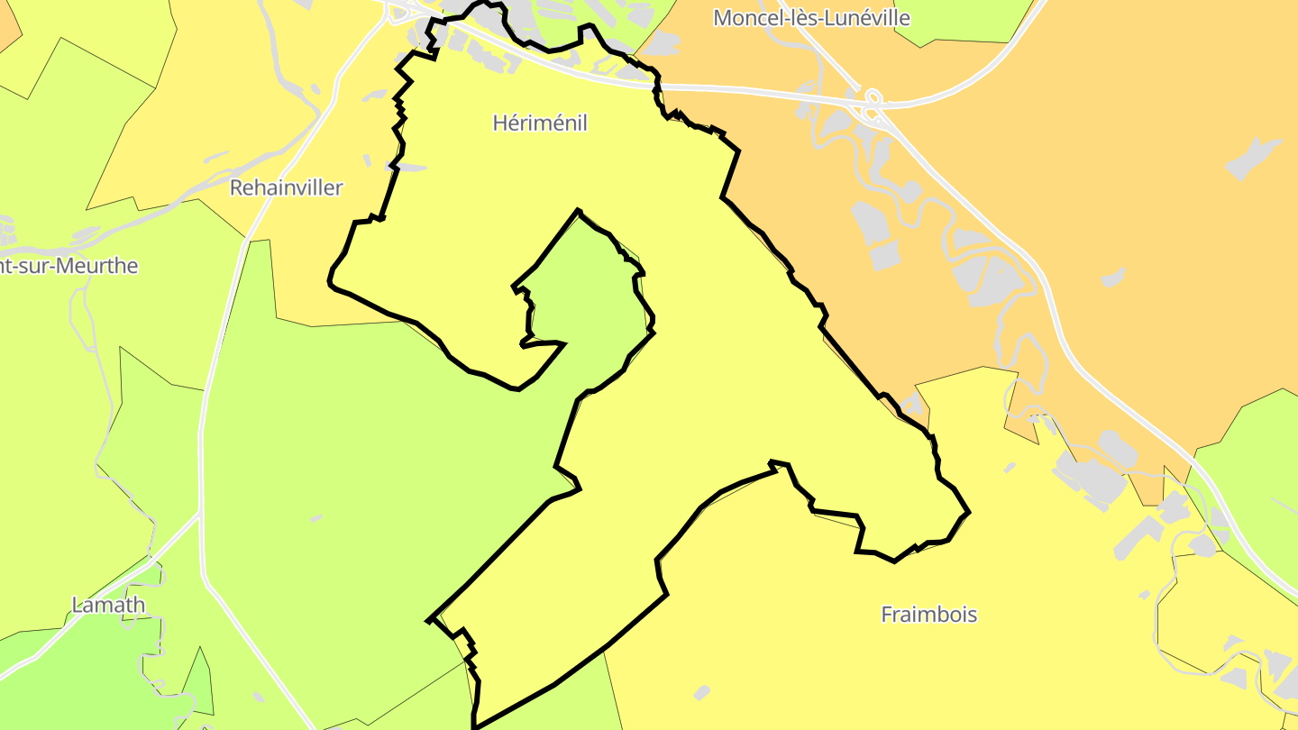 Carte des prix de l'immobilier Hériménil